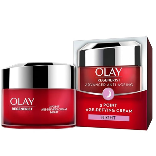 Olay Regenerist 3 Point Firming Anti-Ageing Night Cream Moisturiser, 15 ml
