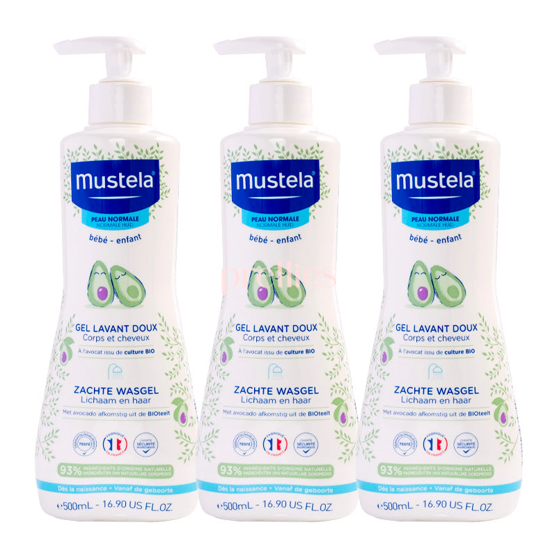 Mustela Gentle Cleansing Gel (Hair and Body) 500ml x 3pcs (035754)