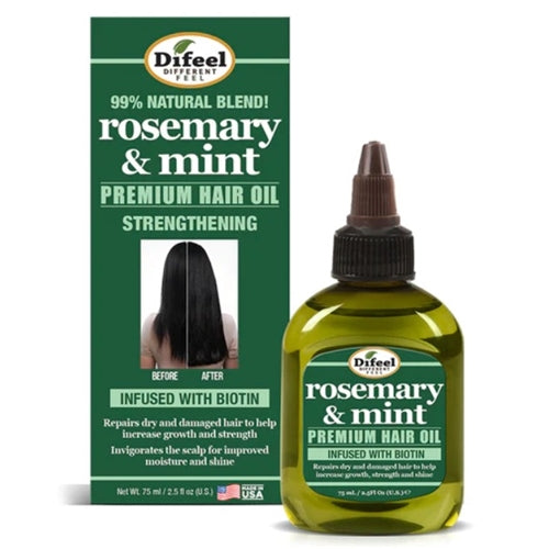 Difeel Rosemary and Mint Premium Hair Oil with Biotin 2.5 oz.