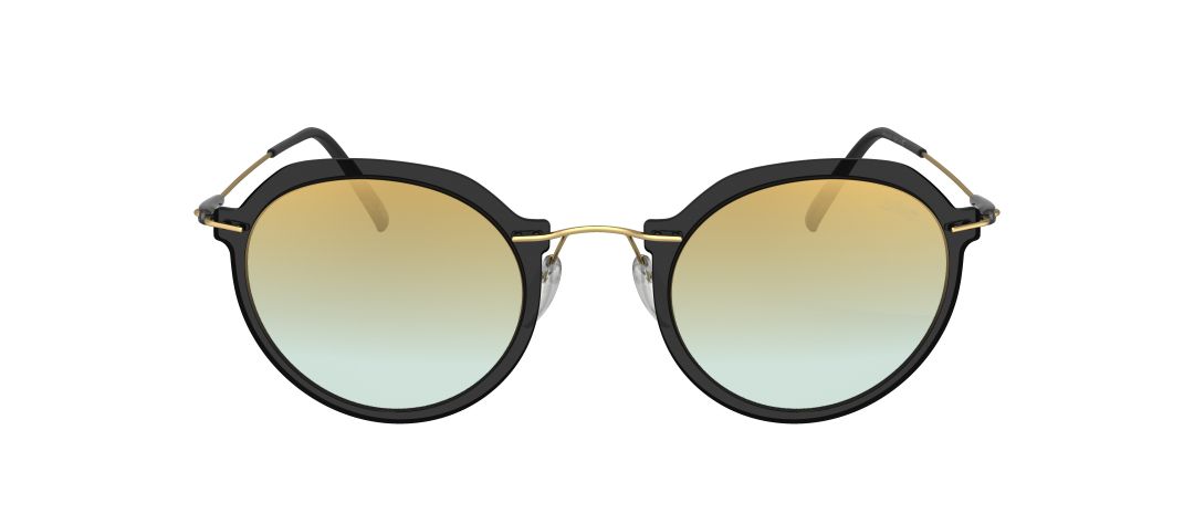 Silhouette Infinity sunglasses in 5540 - dark grey brass, titanium, handmade in austria, round shape, unisex. front view