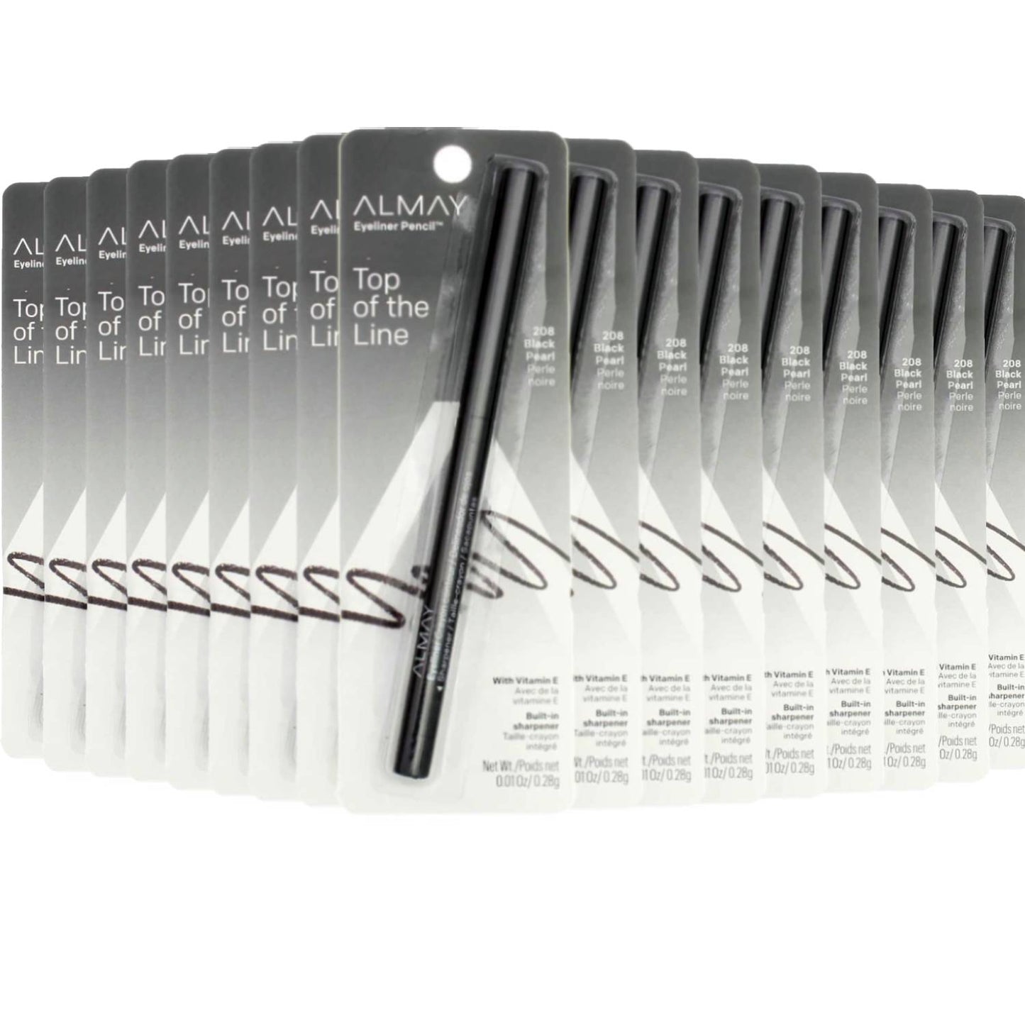 Almay Top of the Line Eyeliner Pencil, Black [205], 0.01 oz - 36 Pack