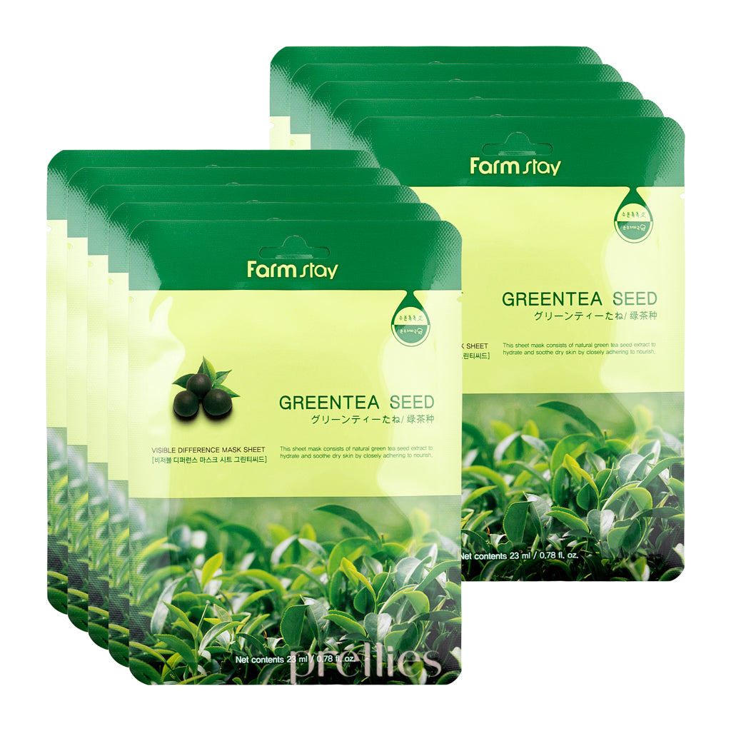 Farmstay Visible Difference Greentea Seed Mask Sheet (1 Sheet x 10pcs) (803834)