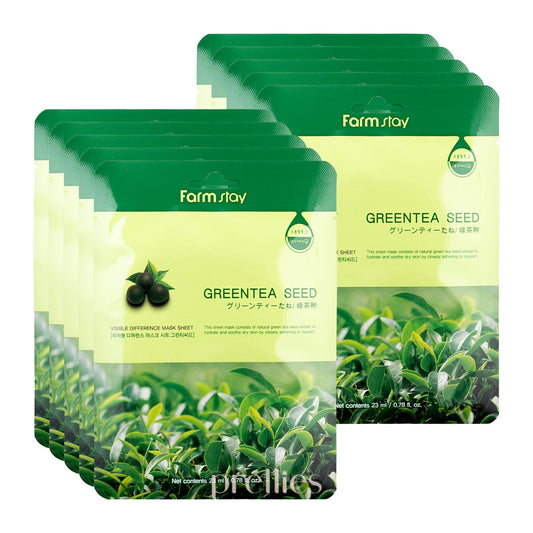Farmstay Visible Difference Greentea Seed Mask Sheet (1 Sheet x 10pcs) (803834)