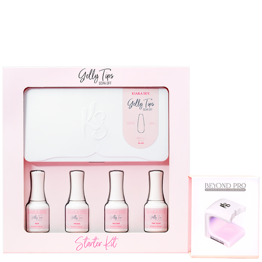Kiara Sky - Gelly Tips Starter Kit - MEDIUM STILETTO with mini lamp