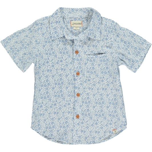 Me & Henry Newport Blue Floral Woven Shirt