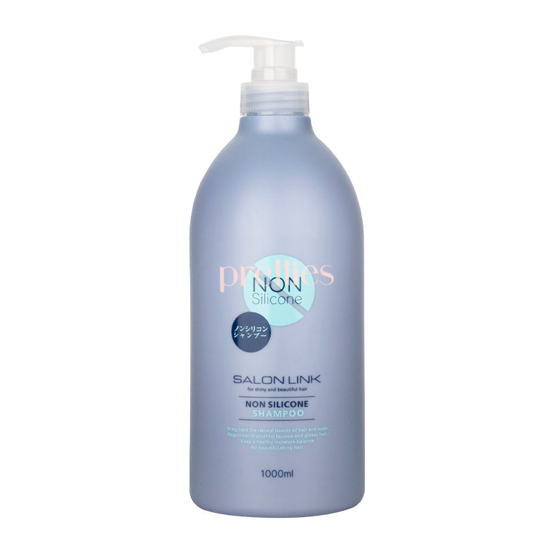Kumano Yushi Salon Link Non Silicone Shampoo (Natural Floral) 1000ml (Blue)