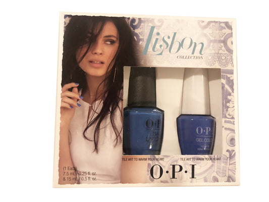 OPI Lisbon Collection Gel(.25oz) & Lacquer Duo Tile Art To Warm Your Heart