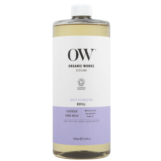 Organic Works Lavender Hand Wash Refill 1L UK DELIVERY ONLY
