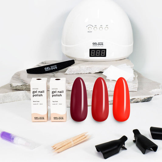 Gelous gel nail polish Reds 3 Polish Starter Pack - photographed in New Zealand