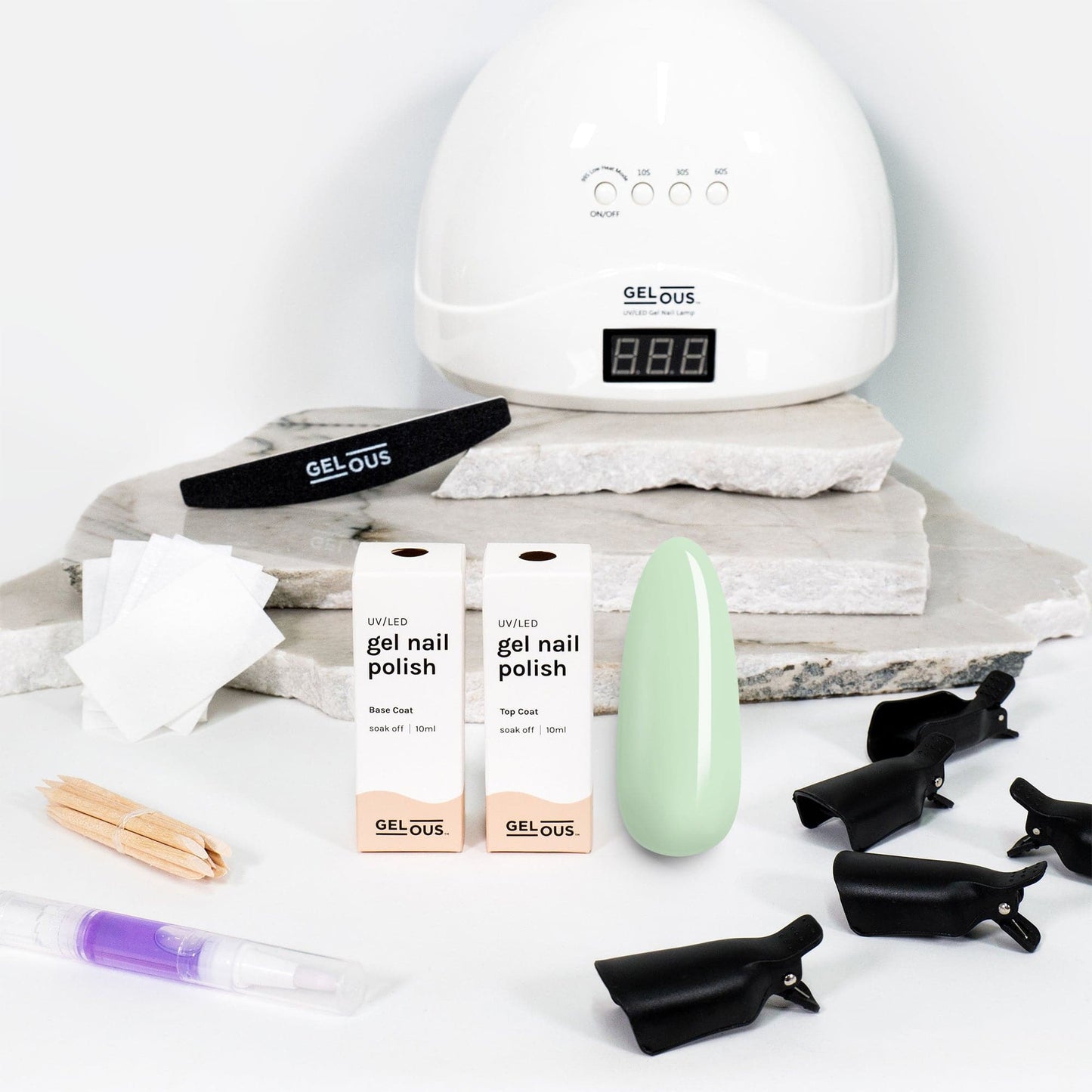 Gelous gel nail polish Serene Green Starter Pack - photographed in New Zealand