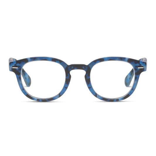 Peepers Readers Headliner frame in Navy Tortoise front view