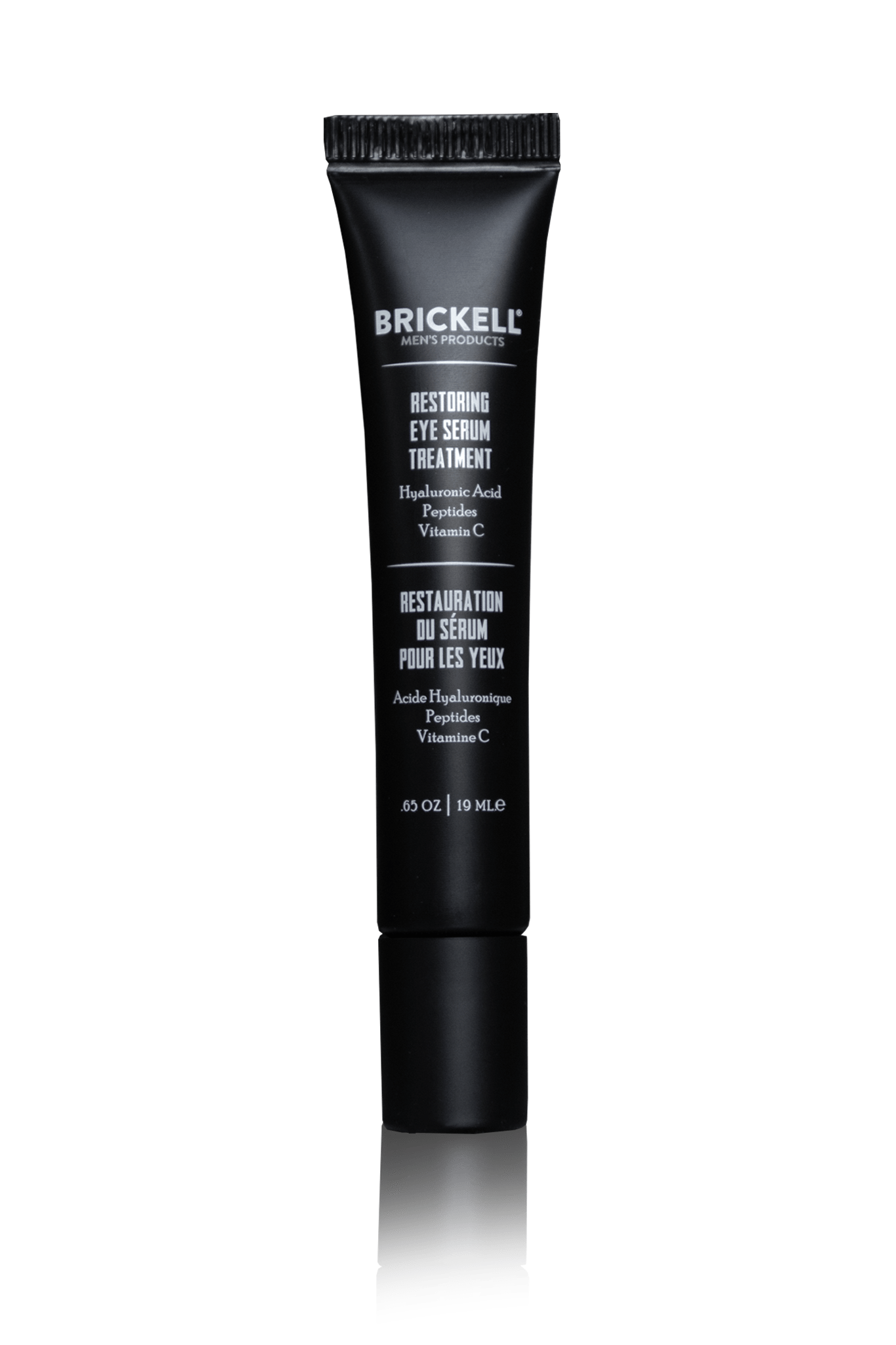 Natural eye treatment serum for men to reduce and treat dark circles, bags, wrinkles, and crows feet by Brickell Men's Products