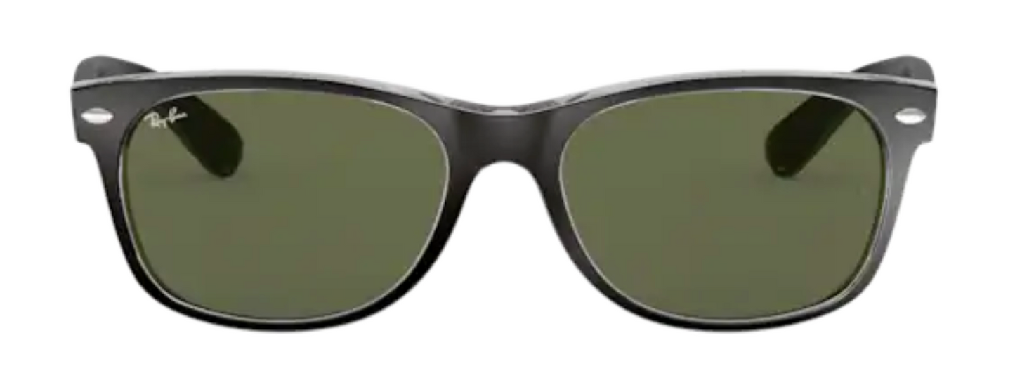 ray ban 2132 new wayfarer sunglasses UV protection trendy modern funky iconic unisex plastic acetate trendy uv400 protection navy black transparent g15 green lenses