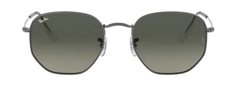 ray ban 3548 hexagonal optical prescription eyewear sunglasses retro classic funky hipster cool stylish unisex gunmetal gradient grey lens uv400