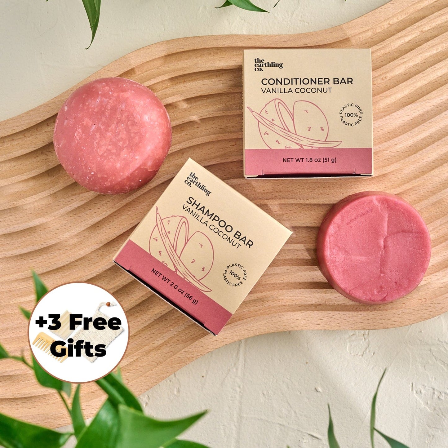 Shampoo & Conditioner for Hair Strength and Moisture + 3 Free Gifts Vanilla Coconut