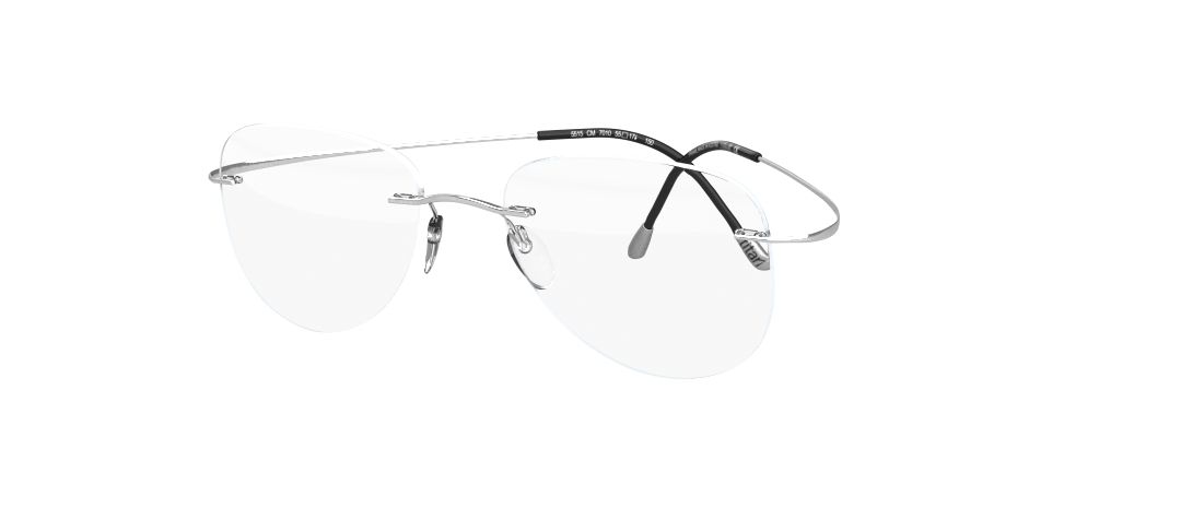 silhouette tma must 5515 optical prescription eyewear eyeglasses glasses rimless hingless screwless titanium made in austria lightweight classic original silver grey