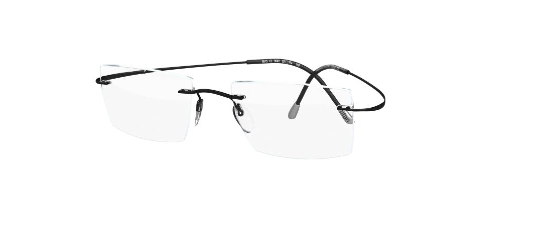 silhouette tma must 5515 optical prescription eyewear eyeglasses glasses rimless hingless screwless titanium made in austria lightweight classic original black
