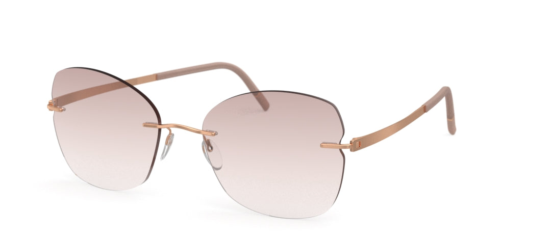silhouette momentum 5529 optical prescription eyewear eyeglasses glasses, rimless titanium made in austria, screwless, rose gold