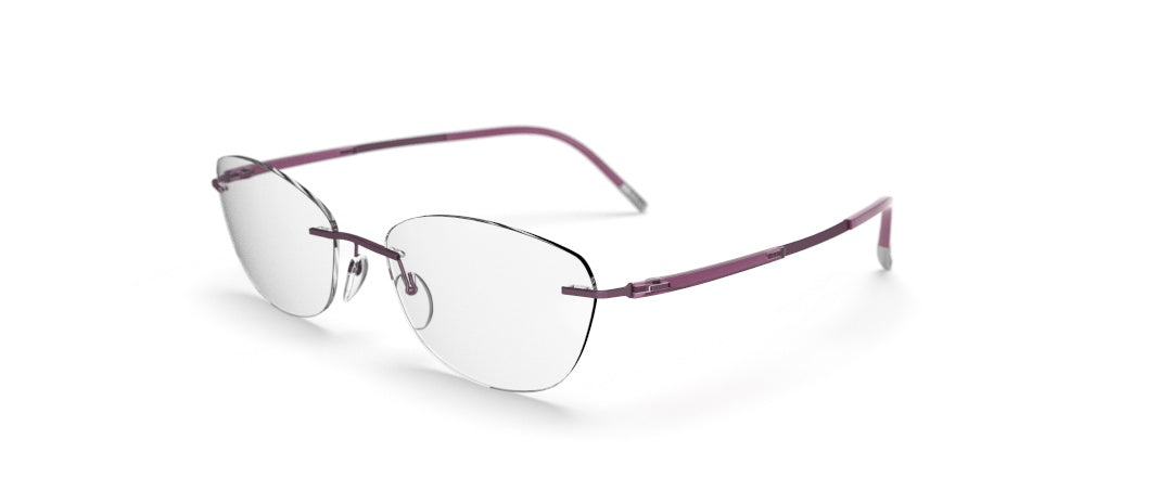 silhouette optical prescription rimless screwless made in austria titanium lightweight comfortable eyewear glasses unisex male female purple violet