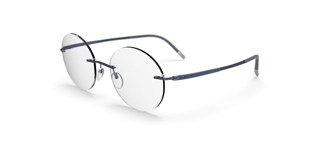 silhouette optical prescription rimless screwless made in austria titanium lightweight comfortable eyewear glasses unisex male female navy blue