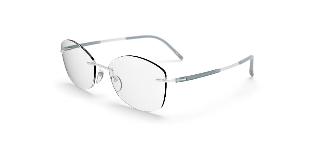 silhouette optical prescription rimless screwless made in austria titanium lightweight comfortable eyewear glasses unisex male female silver glacier blue
